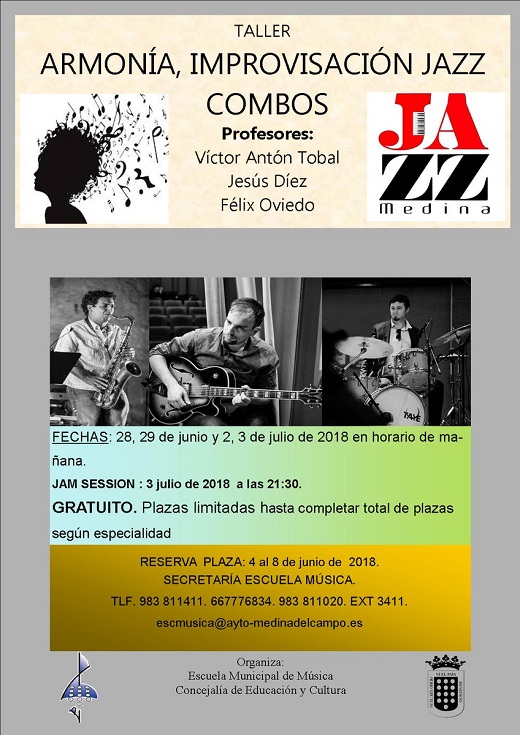 Taller Armonía, improvisación jazz combos, reserva tu plaza del 4 al 08 de Junio